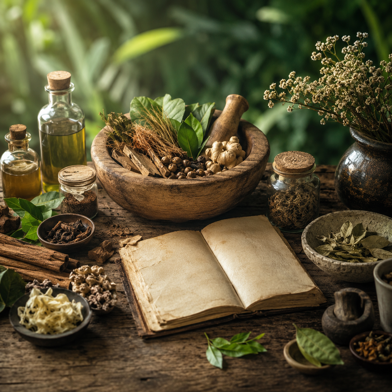 Extracción tradicional de hierbas medicinales
